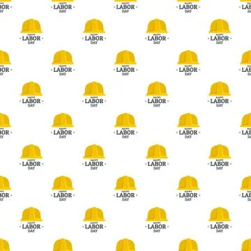 Labor day yellow helmet pattern seamless Illustrazione stock