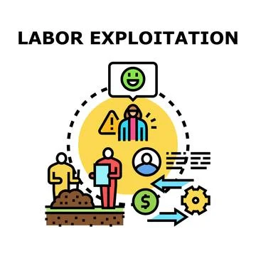 Labor exploitation concept showing unfair work conditions Stock Illustration