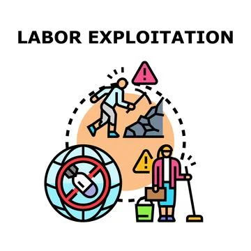Labor exploitation concept vector illustrating hard work unfairness 스톡 일러스트