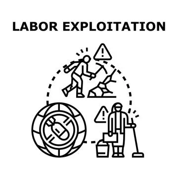 Labor exploitation concept vector illustrating hard work unfairness 스톡 일러스트