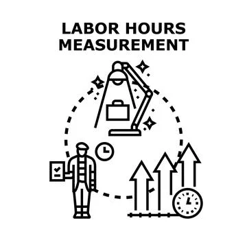 Labor hours measurement analysis progress concept Stock Illustration