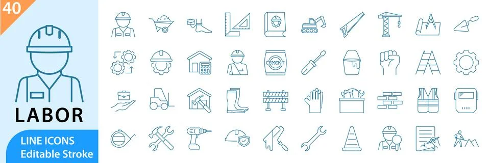 Labor Icon set Stock Illustration