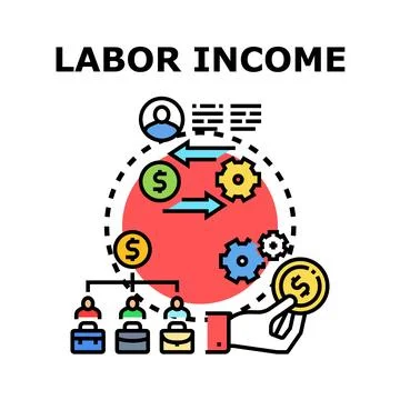 Labor income earning working process concept Stock Illustration