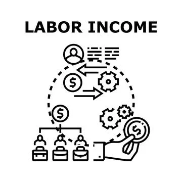 Labor income earning working process concept Stock Illustration
