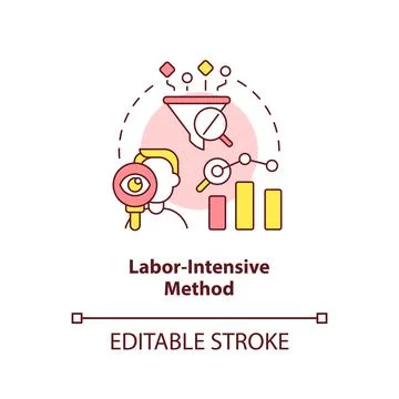 Labor intensive method concept icon 库存插图