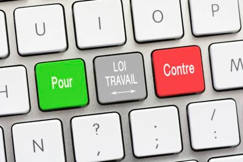Labor law question and answer For and Against in French Stock Photos