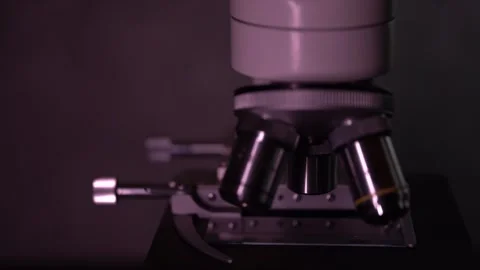 Labor microscope close up in red light Stock Footage 272309759