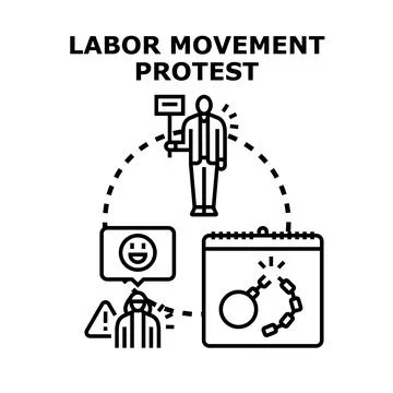 Labor movement protest action vector concept Stock Illustration