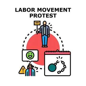 Labor movement protest action vector concept Stock Illustration