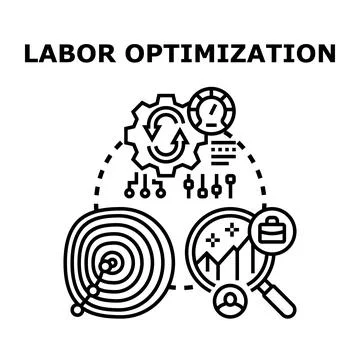 Labor optimization concept for business process efficiency Stock Illustration