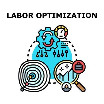 Labor optimization concept for business process efficiency Stock Illustration