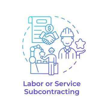 Labor or service subcontracting blue gradient concept icon Stock Illustration
