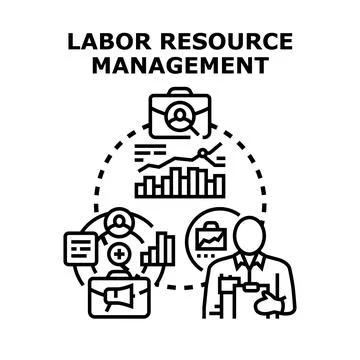 Labor resource management optimizing business efficiency planning Stock Illustration