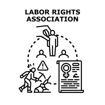 Labor rights association protecting workers and advocating equality Stock Illustration