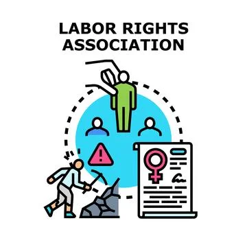 Labor rights association protecting workers and advocating equality Stock Illustration