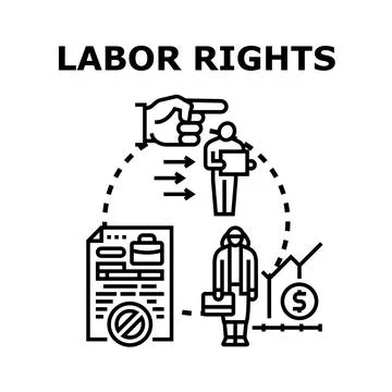 Labor rights concept with worker protection and fair employment Stock Illustration