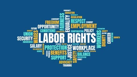 Labor Rights Word Cloud Vector Illustration 库存插图