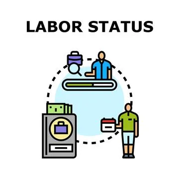 Labor status reporting and career progression concept Illustrazione stock