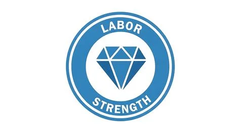 Labor strength, vector icon, labor day concept, flat design, isolated, roun.. Illustrazione stock
