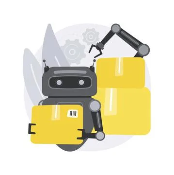 Labor substitution abstract concept vector illustration. Stock Illustration