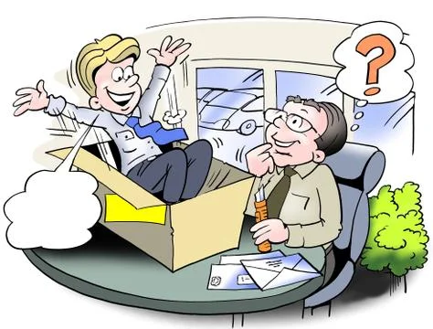 Labor surprise in the Box Stock Illustration