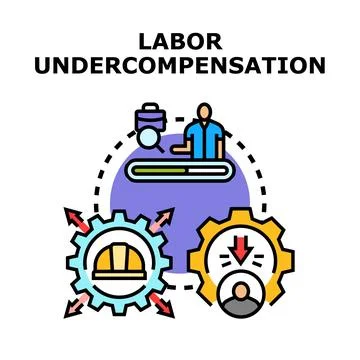 Labor undercompensation concept for work and salary Stock Illustration