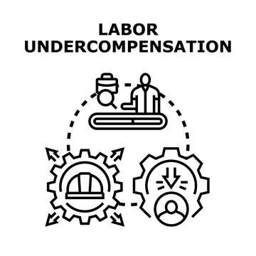 Labor undercompensation concept for work and salary Stock Illustration