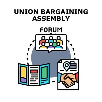 Labor union bargaining assembly forum concept Stock Illustration