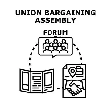 Labor union bargaining assembly forum concept Stock Illustration