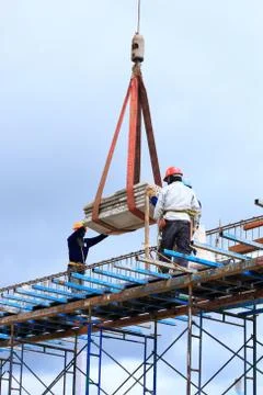 Labor working in construction site Stockfoto's