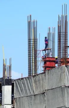 Labor working on construction site Stock Photos