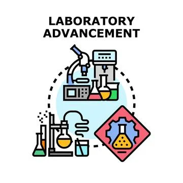 Laboratory advancement process in scientific research and development Stock Illustration