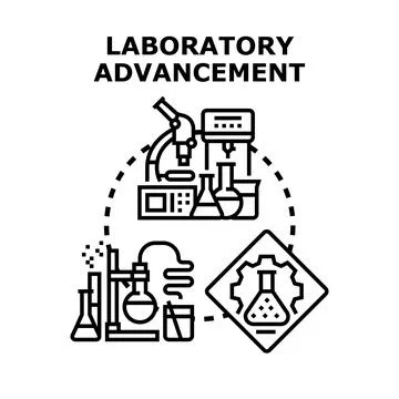 Laboratory advancement process in scientific research and development Stock Illustration