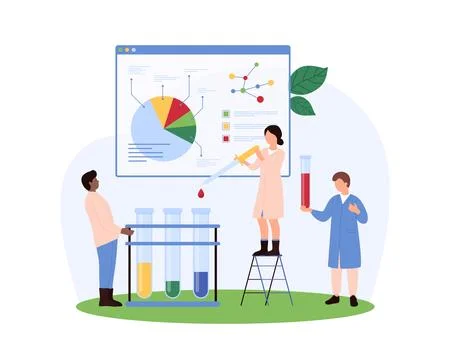 Laboratory Analysis and Data Visualization concept Stock Illustration