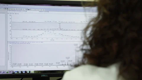 Laboratory analysis computer screen Stock-Footage 145362521
