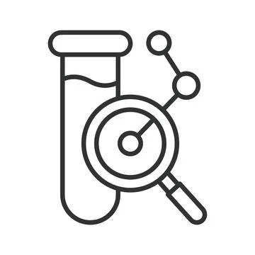 Laboratory analysis icon in line design. test tube analysis, lab research on Stock-Illustration
