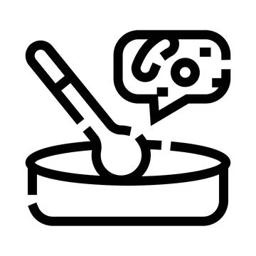 Laboratory analyzing bacteria on a petri dish icon Stock Illustration