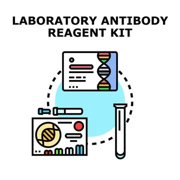 Laboratory antibody reagent kit testing dna samples 库存插图