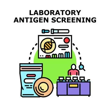 Laboratory antigen screening analyzing samples for medical diagnosis Stock Illustration