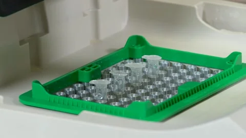 The laboratory assistant does the analysis in the chemical laboratory Stock Footage 296959177