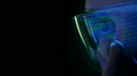 Laboratory assistant with lines of a code. Time-lapse. Stock Footage 48558951