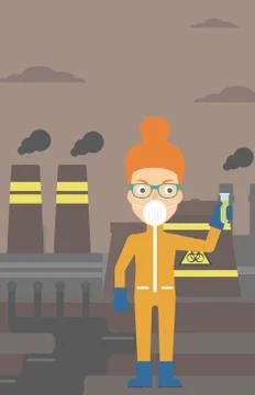 Laboratory assistant with test tube Illustrazione stock