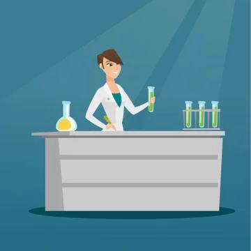 Laboratory assistant at work vector illustration Illustrazione stock