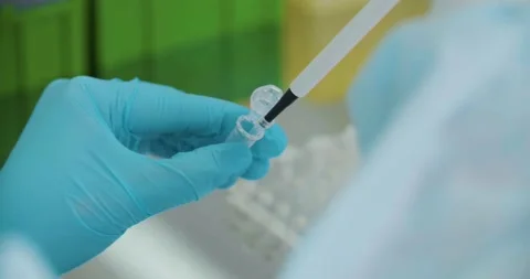 Laboratory assistant is working with DNA samples Stock Footage 146263978