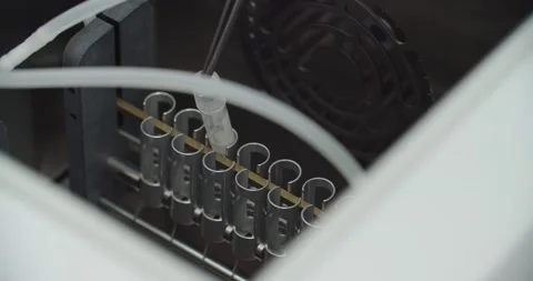 Laboratory assistant is working with DNA samples close up Stock Footage 146264222