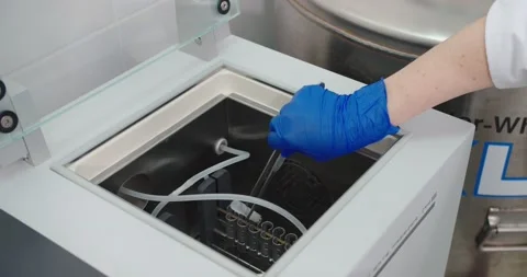 Laboratory assistant is working with DNA samples Stock Footage 146264442