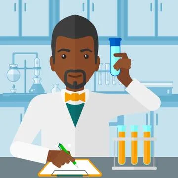 Laboratory assistant working Stockillustratie