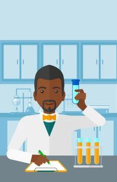 Laboratory assistant working Stockillustratie