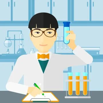 Laboratory assistant working Stockillustratie