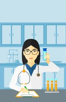 Laboratory assistant working Stockillustratie